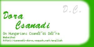 dora csanadi business card